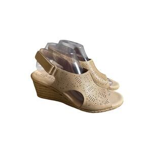 Collection By Clarks Women’s 9M Lafley Rosen Leather Espadrille Wedge Sandals